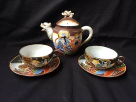 Antique tea set Japanese Meiji Period SATSUMA Pottery . Marked - $135.53 CAD