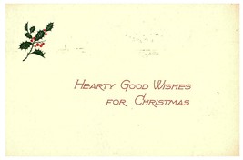 Hearty Good Wishes For Christmas Gibson Art Co Postcard 1914 - £6.19 GBP