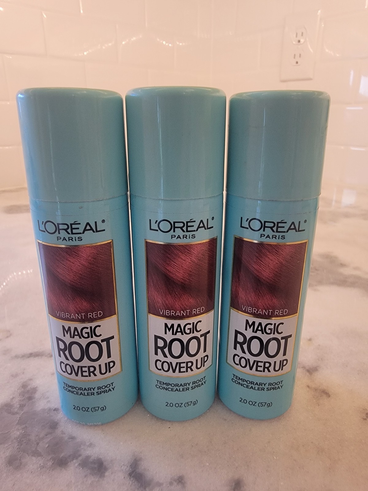 Lot of 3 Loreal Paris VIBRANT RED Magic Root Cover Up Temp Root Conceale... - $29.69