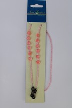 Sun Tropez Beaded Eyeglass Cord Pink Beads and Hearts New - £7.20 GBP