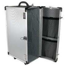 New Large Aluminum Jewelry Carrying Rolling Case Adjustable Pull Out Handle - £114.56 GBP