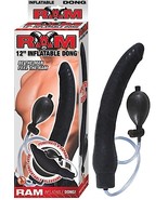 Ram Inflatable Latex Dong Waterproof Black 12 Inch Prostate Massagers - $49.23 CAD