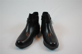 NIB Propet Black Leather Ankle Boot Side Zipper 10 Double Wide 2E Decorative Buc - £66.86 GBP