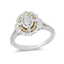 Enchanted Disney Jasmine Oval Diamond Double Frame Engagement Ring Silver Ring - £95.10 GBP