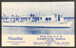 Misselsie Deep Sea Fishing Boat Clearwater Beach Florida FL Advertising Postcard - £7.46 GBP