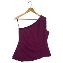 New White House Black Market Top Womens 4 Purple One Shoulder Asymmetric... - $29.69