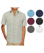 Boy&#39;s Guayabera Wedding Baptism Kids Toddler Junior Button-Up Casual Dre... - $467.61 MXN