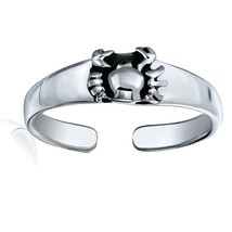 14K White Gold Over Sterling Silver Adjustable Crab Toe/Midi Ring - $13.89