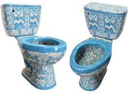Mexican Toilet ELONGATED Comfort Height Hand Painted - Zihuatanejo - - $1,399.00