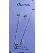 Claire’s Girls Zodiac Astrological Symbol Necklace Pisces + Studded Earr... - $5.93