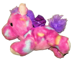 Aurora World Mini Flopsie 7&quot; Pegasus B EAN Bag Stuffed Animal Plush Purple Pink - £4.42 GBP