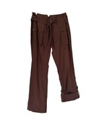 Cache 100% Cotton Brown Pant Adjustable Tab Length Self Belt NWT $108 - $108.00