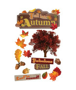 Fall into Autumn 3D Dimensional Scrapbooking Sticker Sheet with Glossy A... - $6.95 CAD