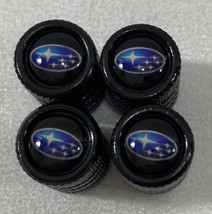 Genuine Black Metal Tire Air Stem Valve Caps Set. Perfect For Subaru Aut... - $371.68 MXN