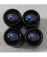 Genuine Black Metal Tire Air Stem Valve Caps Set. Perfect For Subaru Aut... - $27.59 CAD
