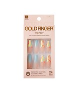 KISS GOLDFINGER TRENDY GEL READY TO WEAR 24 NAILS GLUE INCLUDED - #GD43 - £5.87 GBP