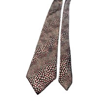 Strathmore All Silk Necktie Black Red White Geometric Pattern Mens Tie - $12.59