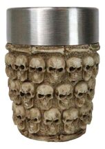 Set Of 4 Gothic Ossuary Graveyard Morphing Skulls And Spine Bones Shot G... - $602.99 MXN