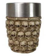 Set Of 4 Gothic Ossuary Graveyard Morphing Skulls And Spine Bones Shot G... - $602.99 MXN