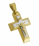 14K Solid Gold Cross Fine Jewelry Christening Anniversary White Gold Gua... - £531.93 GBP