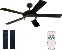 52 Inch Modern Style Indoor Ceiling Fan With Dimmable Light Kit And, Matte Black - £114.29 GBP