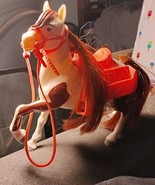 Dreamworks Spirit Horse Boomerang Toy Wht Brown Pink Saddle Bridle US Pa... - $20.03 CAD