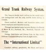 1906 Grand Trunk Railway Canada Advertisement International Limited Trai... - $467.85 MXN