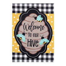 Welcome to our Hive Suede Garden Flag- 2 Sided Message, 12.5&quot; x 18&quot; - £15.84 GBP
