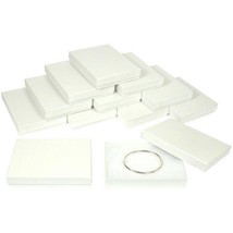 12 White Swirl Cotton Jewelry Gift Boxes Necklace Bracelet Displays 5 3/8&quot; - £96.90 GBP
