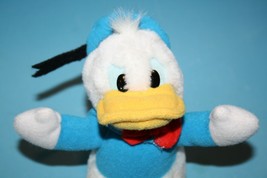 Donald Duck Soft Toy 8&quot; Plush Stuffed Animal Korea Small Red Bow Vtg Walt Disney - £8.41 GBP