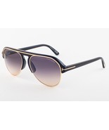 Tom Ford MARSHALL 929 01B Shiny Black Gold / Brown Gradient Sunglasses T... - £189.05 GBP