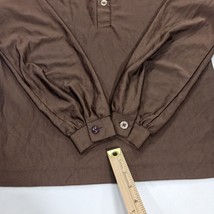 Vintage LeeMar Women's Brown Qiana Nylon 1/4 Buttons Collar Blouse Chest 37" image 3
