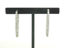 3.03ct tw Natural Diamond Inside-Out Hoop Earrings 14k White Gold Carte Blu - £3,796.23 GBP