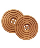 30Pcs 40Mm 1 1/2&quot; Round Brown Wood Buttons 4 Holes Craft Sewing Button - £14.25 GBP