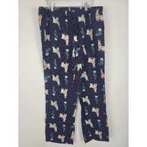 Old Navy Christmas Pajama Pants L Womens High Rise Straight Leg Blue Alpaca - £13.12 GBP