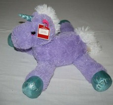Big MTY Purple Unicorn Large 23” Blue Feet Sparkle Plush Stuffed Soft Toy New - $37.74