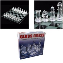 New Unique Transparent Glass Traditional Chess Board  Set High Quality Games - £18.74 GBP