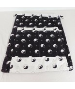 Handmade Quilted Drawstring Travel Shoe Bag Black White Ying Yang 17&quot; x ... - £16.82 GBP