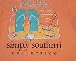 Simply Southern FLIP FLOP State of Mind Large Peach Short Sleeve Cotton ... - £17.99 GBP