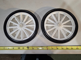23RR90 Pair Of Wheels From Folding Basket, 7-1/2&quot; Diameter, 1&quot; Wide, 5/16&quot; +/- - £7.54 GBP