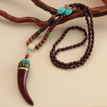 Bohemian Blessed Buddha Tibet Nepal Hippy Shark Dinasaur Tooth Necklace - Handma - £15.90 GBP