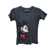 Disney Store T shirt Girls Size Small Black with Mickey Mouse front and Back - £11.06 GBP