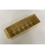 vintage plastic refrigerator egg bin holder storage retro mustard color  - $368.50 MXN