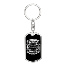 All Wait For The Lord Psalm 31:24 Keychain Stainless Steel or 18k Gold Dog Tag K - £33.57 GBP+