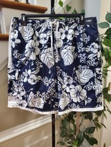 Roundtree &amp; Yorke Men&#39;s Blue Floral Cotton Pull On Stretch Swimwear Shor... - $40.00