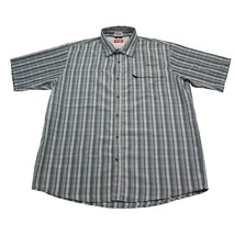 Wrangler Shirt Mens L Blue Check Cowboy Western Casual Plaid Dress Button Up - £14.69 GBP