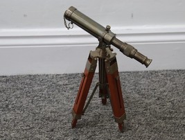 Antique Telescope With Brass Tripod Telescope Antique Telescope Black An... - £36.78 GBP