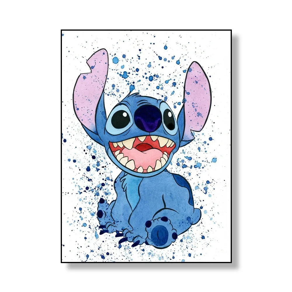 MINISO Disney Stitch Watercolor Wall Art Poster Angel -20X25cm Unframe h... - $96.32 MXN