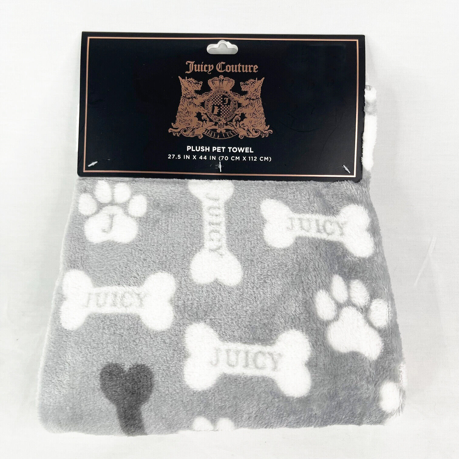 Primary image for JUICY COUTURE PAWS & BONES Dog Super Soft Plush Throw Towel Blanket 