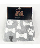 JUICY COUTURE PAWS &amp; BONES Dog Super Soft Plush Throw Towel Blanket  - £33.21 GBP